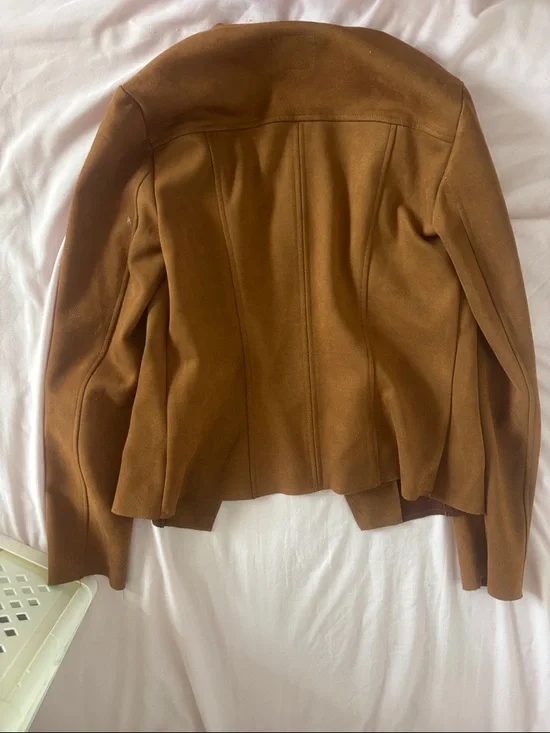 Kut from the Kloth Camel Brown Suede-Look Moto Jacket - Picture 4 of 4